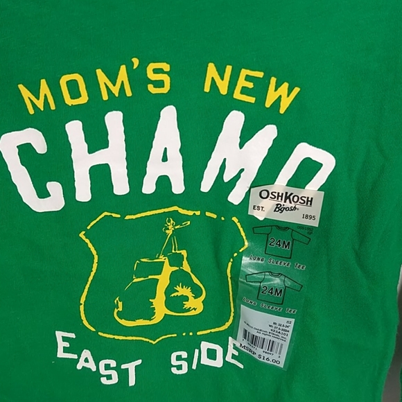 Boys Long Sleeve Tee Top Oshkosh B'gosh 24M Green - Picture 2 of 8